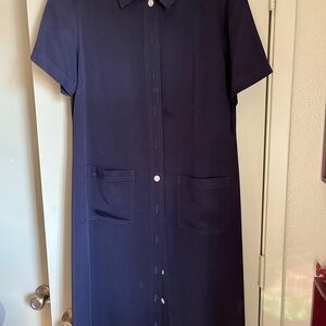 Black Linen Button-Down Dress or Long Jacket